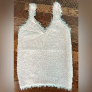 Pink fluffy tank top